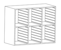 Ablagesystem Sortierregal, 2 Etagen hoch, 6 Fächer, Leer ohne Schubladen, Muldenschieber etc.