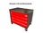 Gitterbox LCB I, normalhoch, 1200x800x980 BxTxH, Blechwände, 3 Schubladen, 1 Auszüge, Rot