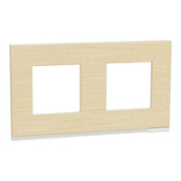 Unica Pure - plaque de finition - Bois nordique liseré Blanc - 2 postes (NU600483)