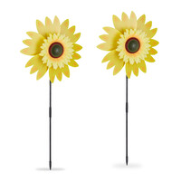 2 x Windrad "Sonnenblume" in Gelb - (B)29 x (H)76 x (T)8 cm 10041400_0