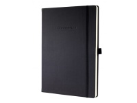 Notitieboek Conceptum Pure A4 zwart gelinieerd hardcover. Genummerde pagina's, inhoudsopgave, sluiting d.m.v.