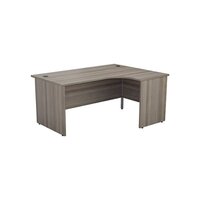 Jemini Right Hand Radial Panel End Desk 1600x1200mm Grey Oak KF805076