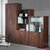 Universal combination unit with glass upper doors 2140mm high with 5 shelves - with 5 shelves - walnut