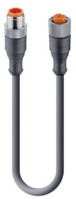 Sensor-Aktor Kabel, M12-Kabelstecker, gerade auf M12-Kabeldose, gerade, 4-polig,