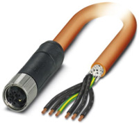 Sensor-Aktor Kabel, M12-Kabeldose, gerade auf offenes Ende, 6-polig, 10 m, PUR,