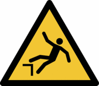 Minipiktogramme - Warnung vor Absturzgefahr, Gelb/Schwarz, 10 mm, Folie, Seton