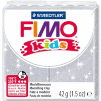 Modelliermasse Fimo Kids silber glitter 42g