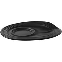 Revol Froisses Cappuccino Saucers - Satin Black Porcelain - 175 mm - Pack of 6