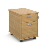 Express office mobile pedestal drawers - 2 drawer, oak