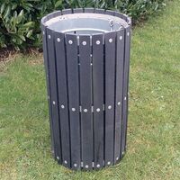 Open top wood effect litter bin