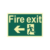 Fire Exit Running Man Arrow Left Sign