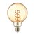 LED Deko Wendelfilament Globelampe CURVED GLOBE G95, 230V, Ø 9.5cm / L 14cm, E27, 4W 1800K 250lm 330°, dimmbar, Gold / Klar