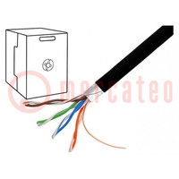 Conduttore; F/UTP; 4x2x24AWG; 5e; per usi esterni; filo; CCA; PE