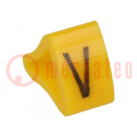 Markers; Marking: V; 3÷6.5mm; H: 9mm; A: 7mm; -30÷100°C; leaded; L: 5mm