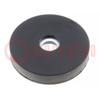 Magneet: vast; neodymium; H: 8,5mm; 210N; Ø: 66mm; Mat: rubber