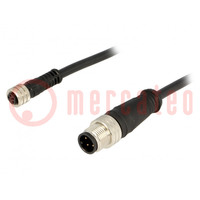 Cable: for sensors/automation; M12-M8; PIN: 4; 2m; 484030E02M020