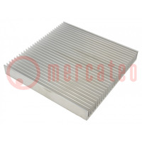 Heatsink: moulded; grilled; natural; L: 200mm; W: 200mm; H: 25mm; raw