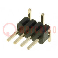 Pin header; pin strips; male; PIN: 4; vertical; 1.27mm; SMT; 1x4