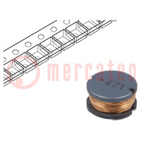 Inductor: wire; SMD; 470uH; 420mA; ±10%; Q: 12; Ø: 10mm; H: 6mm; 1.48Ω