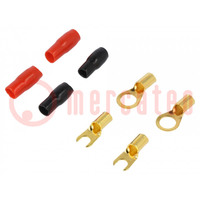 Terminal: terminal set; insulated; black,red; on cable,crimped