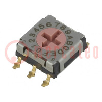 Kódkapcsoló; HEX/BCD; poz: 16; SMT; Rérzékelő max: 100mΩ; 5Ncm