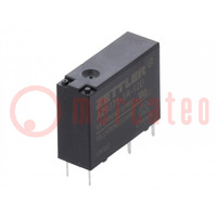 Relay: electromagnetic; SPST-NO; Ucoil: 12VDC; 5A; 5A/250VAC; PCB