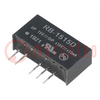 Konverter: DC/DC; 1W; Ubem: 13,5÷16,5V; Ukim: 15VDC; Ukim.2: -15VDC