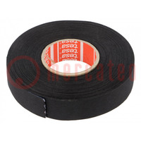 Tape: textile; W: 19mm; L: 25m; Thk: 260um; Automotive; rubber; black