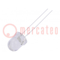 LED; 8mm; giallo; 1120÷1560mcd; 30°; Frontale: convesso; 12V