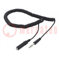 Cable; Jack 6,3mm socket,Jack 6,3mm plug; 5m; black
