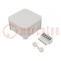 Enclosure: junction box; X: 90mm; Y: 90mm; Z: 52mm; polypropylene PP