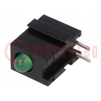 LED; in housing; green; 2.8mm; No.of diodes: 1; 20mA; 40°; 10÷20mcd