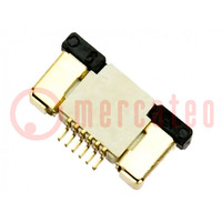 Connector; PIN: 6; ZIF FFC; 0.5mm; Type: top contacts