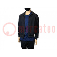 Sweatshirt; ESD; XXS; cotton,polyester,carbon fiber; black
