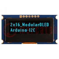 Display: OLED; alfanumeriek; 16x2; Afm: 49,2x25,7x4,5mm; blauw