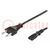 Kabel; 2x0,75mm2; CEE 7/16 (C) Stecker,IEC C7 weiblich; PVC