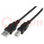Kabel; USB 2.0; USB-A-stekker,USB-B-stekker; vernikkeld; 3m