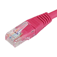 Cablenet 0.3m Cat5e RJ45 Pink U/UTP PVC 24AWG Flush Moulded Booted Patch Lead