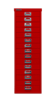 Bisley MultiDrawer™, 39er Serie, DIN A4, 15 Schubladen, kardinalrot