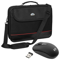 PEDEA Laptoptasche 17,3 Zoll (43,9 cm) TRENDLINE Notebook Umhängetasche mit Schultergurt, schwarz mit schnurloser Maus