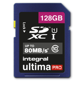 Integral 128GB ULTIMAPRO SDHC/XC 80MB CLASS 10 UHS-I U1 SD