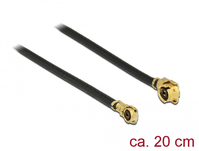 DeLOCK 89648 coax-kabel 1.13 0,2 m MHF (I-PEX) MHF IV/ HSC MXHP32 Zwart, Goud