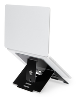 R-Go Tools Laptopstandaard R-Go Riser Flexible, ergonomisch, verstelbare inklapbare laptopverhoger, Hylite aluminium, zwart