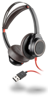 POLY Blackwire 7225 Kopfhörer Kabelgebunden Kopfband Anrufe/Musik USB Typ-A Schwarz, Rot