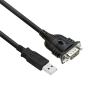 ACT EM1016 seriële kabel Zwart 0,6 m USB Type-A DB-9