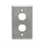 Tripp Lite N206-FP02-IND 2-Port Single Gang Faceplate, Stainless Steel, Industrial Grade, IP44, TAA