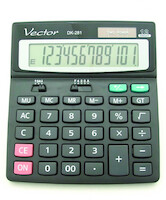 Kalkulator biurowy VECTOR KAV DK-281 BLK, 12-cyfrowy, 150x138mm, czarny