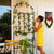Relaxdays Blumenregal mit Rankgitter,Garten, Balkon, Terrasse, Stahl, Pflanzenständer, HxBxT 200 x 70 x 40 cm, schwarz