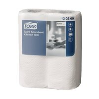 Tork Extra Absorbent Kitchen Roll 2-Ply White (Pack of 24) 120269