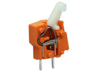 Leiterplattenklemme, 1-polig, RM 5 mm, 0,08-2,5 mm², 24 A, Käfigklemme, orange,